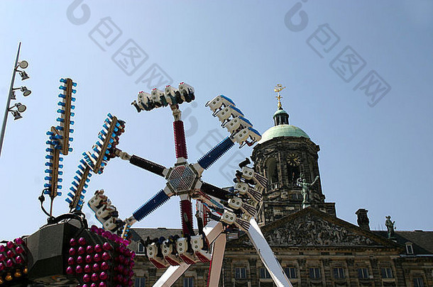 女王节庆祝活动大坝广场阿姆斯特丹荷兰