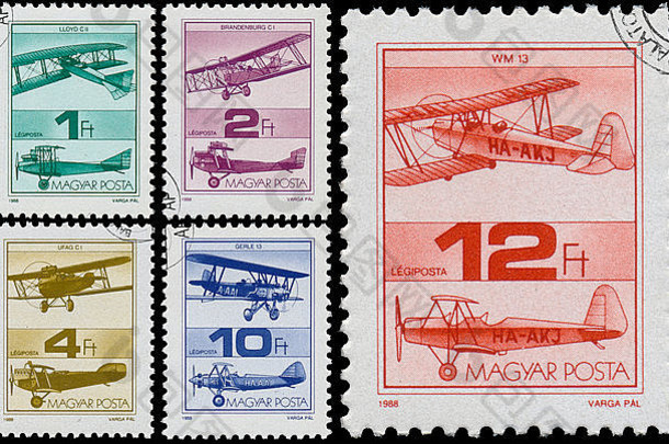 匈牙利约集邮票印刷匈牙利显示飞机系列飞机约
