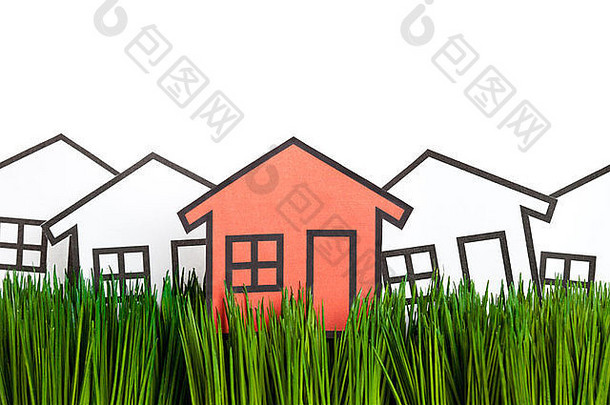 房子绿色草关闭概念环境保护