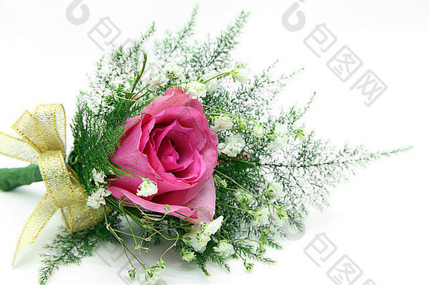 自然红色的玫瑰胸花毕业舞会情人节一天婚礼一天特殊的事件
