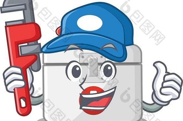 很酷的水管工援助工具包吉祥物图片风格