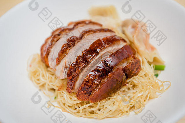 面条烤鸭泰国食物中国人食物