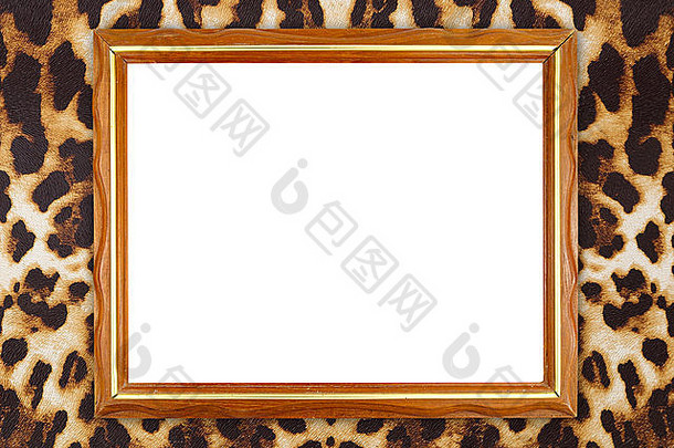 空白木框架豹纹理背景