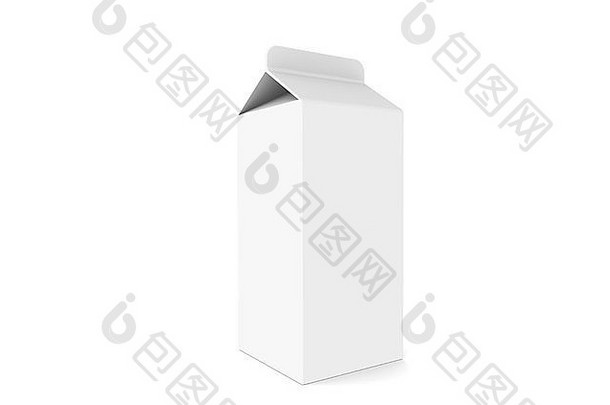 牛奶纸箱牛奶纸箱孤立的白色