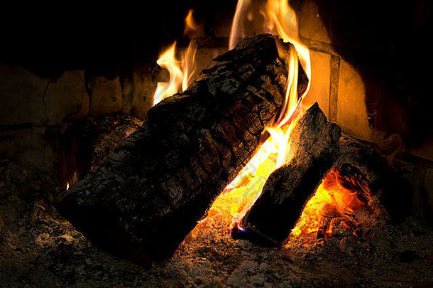 温暖的confortable壁炉