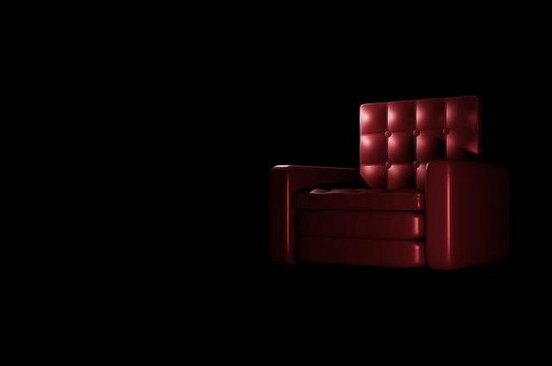 椅子红色的黑暗背光