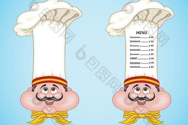 西班牙语老板菜单他食物西班牙对象层菜单文本类型字体。