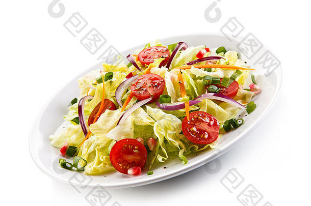 蔬菜沙拉白色背景