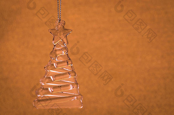 水晶圣诞节树装饰棕色（的）背景