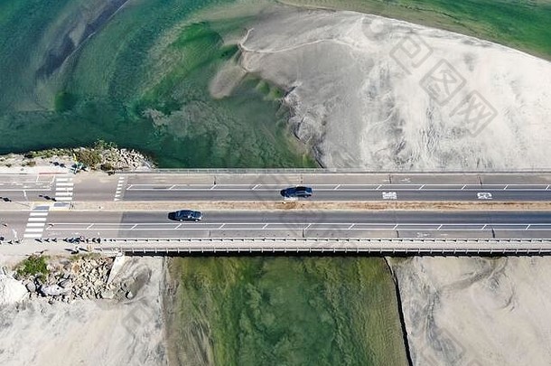 车开车小桥海滩河合并海洋的<strong>三月三</strong>迭戈加州美国