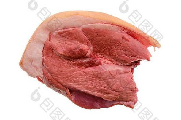 生新鲜的猪肉肩膀联合肉孤立的白色