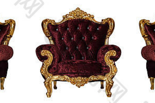 奢侈品金纺织椅子