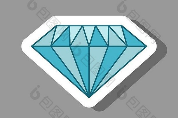 钻石图标象征着值投资对象阴影背景层