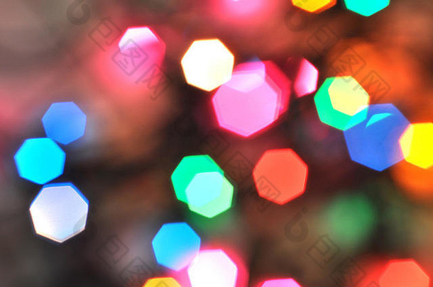 圣诞节背景发光的节日彩色的光圈创建相机镜头散景圣诞节仙女灯散焦给模糊