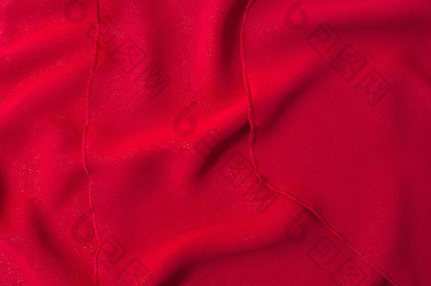 红色的织物纹理背景水平颜色照片