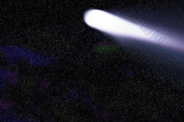 蓝色的彗星空间色彩斑斓的星云