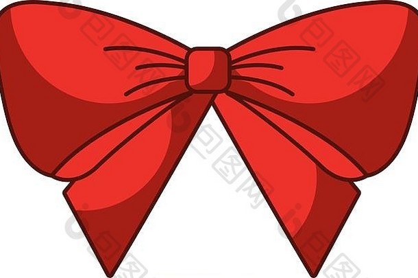 红色的弓圣诞节装饰点缀