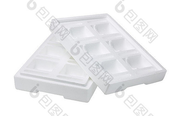 保护聚苯乙烯泡沫塑料存储盒子包装白色背景
