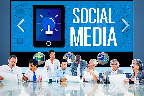 社会媒体社会网络技术连接概念