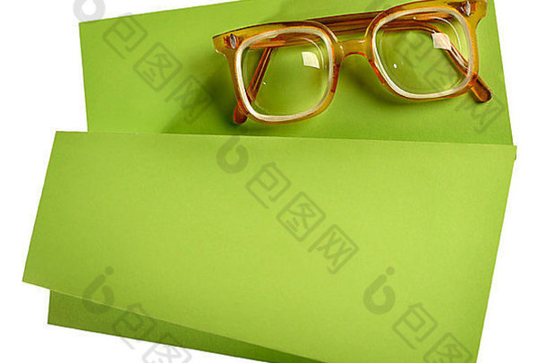 高测定器复古的眼镜黄色的框架绿色有创意的支持