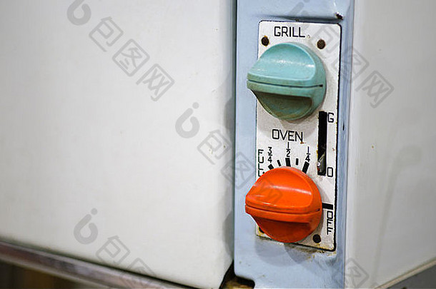 细节前气体烤箱显示烤箱烧烤旋钮开关