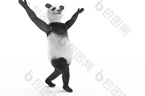 动物字符人士熊猫跳舞现代