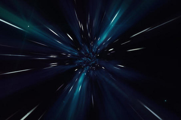 星际旅行黑暗蓝色的虫洞填满星星空间旅程时间连续体经科学小说黑色的洞涡超