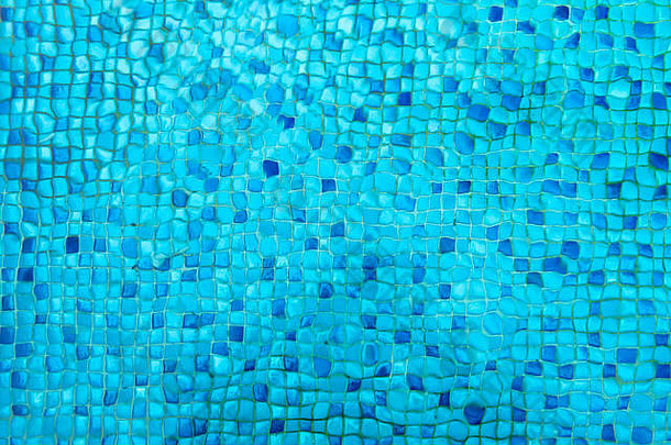 游泳池蓝色的马赛克岩石底纹理背景