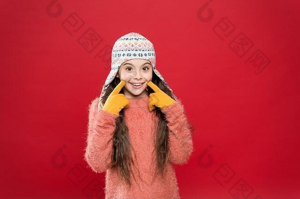 定义很酷的有趣的<strong>针织</strong>品附件小快乐女孩<strong>针织</strong>他快乐的孩子手套穿温暖的衣服有趣的冬天假期圣诞节时间时尚孩子们