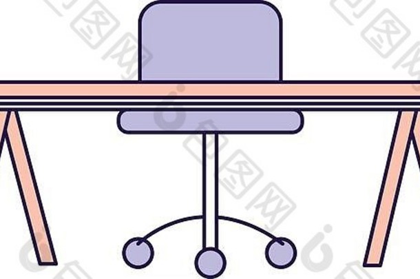 办公室木桌子上椅子设计