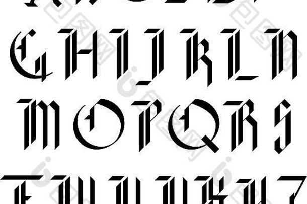 黑字母现代哥特字体。
