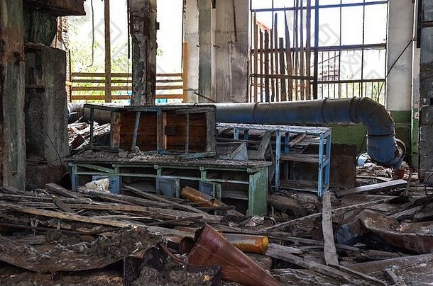 被遗弃的化学植物苏联联盟ufa被遗弃的工厂ufa俄罗斯工业视图植物俄罗斯