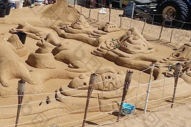 海滩葡萄牙沙子创建图片这是迷人的爱