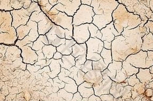 地面裂缝前视图背景图形设计概念干旱死亡