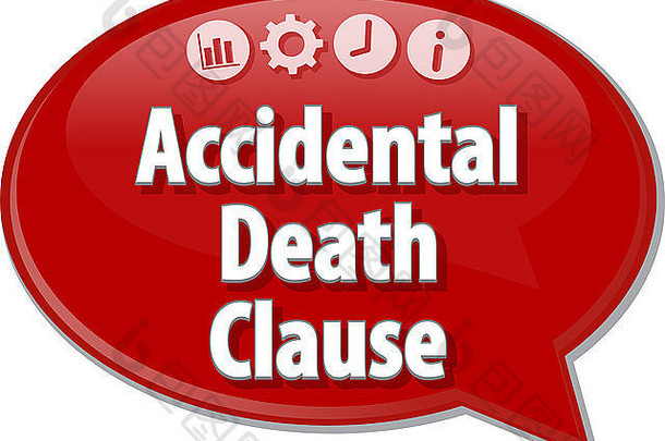 演讲泡沫对话框插图业务术语意外死亡条款保险