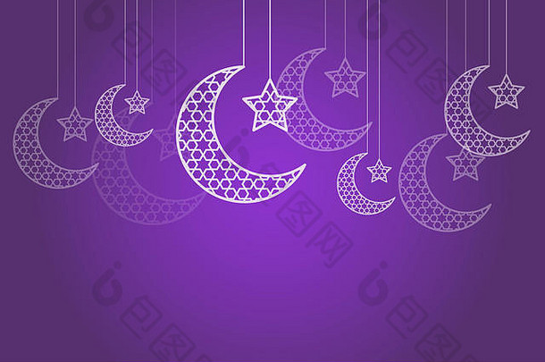 ramadam卡里姆月亮明星插图