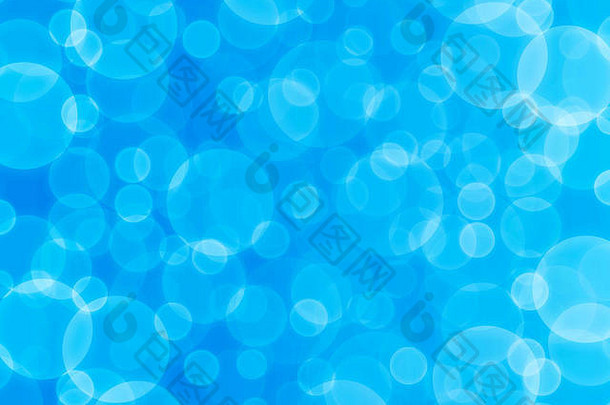 蓝色的模糊泡沫摘要背景