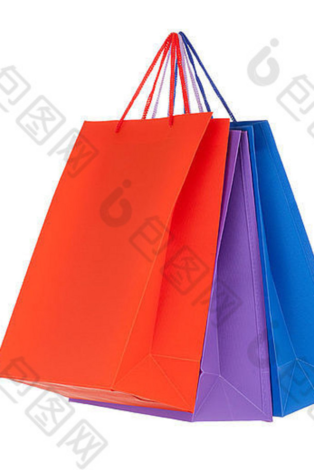 集彩色的纸购物袋