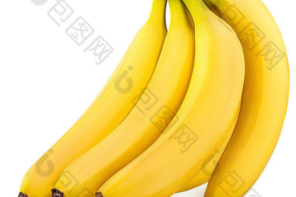 群香蕉孤立的白色背景剪裁路径