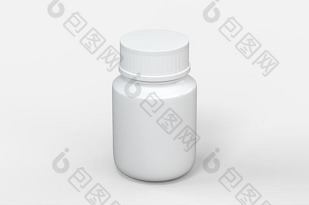 呈现白色医学瓶药丸瓶电脑数字图像