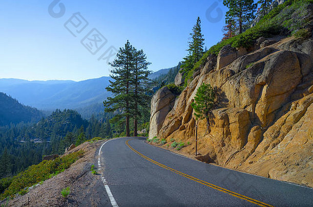 高海拔高度血统曲线路高速公路加州