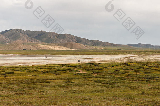 湖海岸terkhiintsagaan湖白色湖湖khangai山中央蒙古