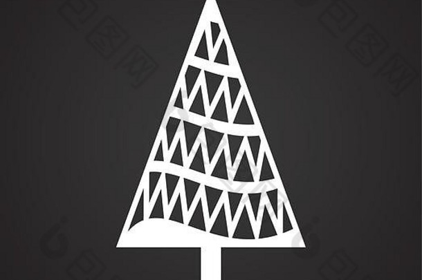 圣诞节树图标背景图形网络设计简单的插图互联网概念象征网站按钮移动应用程序