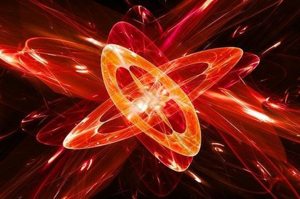 激烈的发光的神奇的量子电脑生成的摘要背景呈现