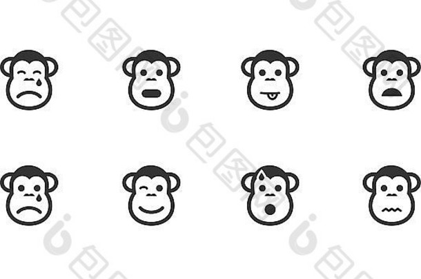 猴子情绪简单的图标