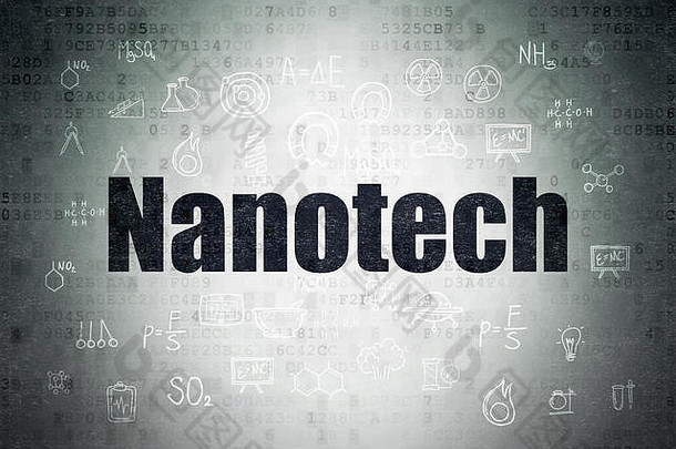 科学概念纳米技术数字数据纸背景