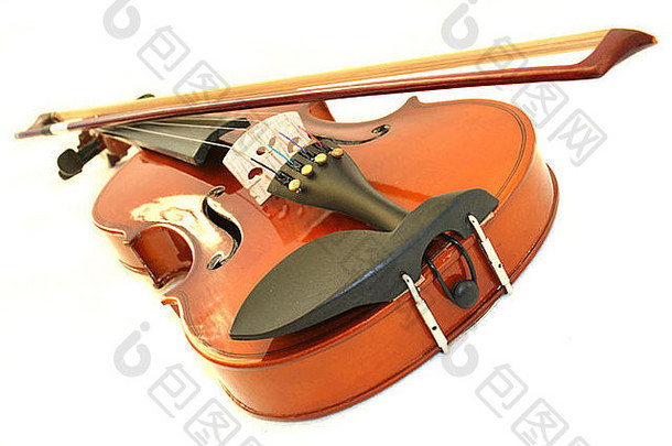 小提琴弓白色背景