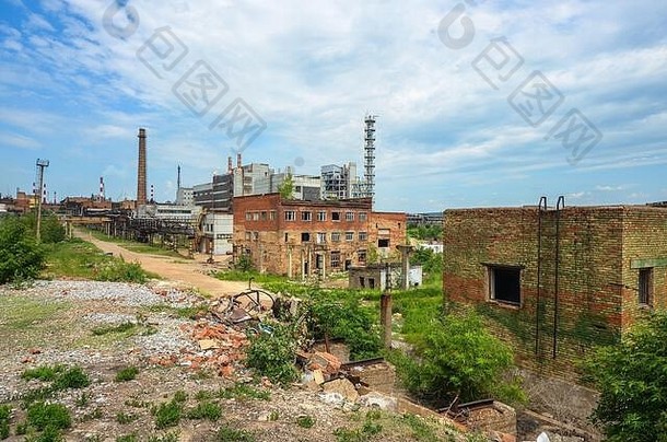 被遗弃的化学植物苏联联盟ufa被遗弃的工厂ufa俄罗斯<strong>工业</strong>视图植物俄罗斯