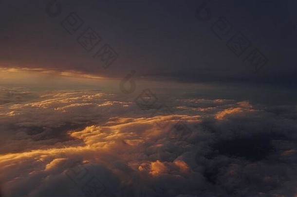 天空云日落内部飞机景观