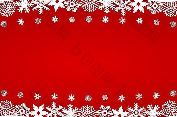 圣诞节红色的背景雪花向量